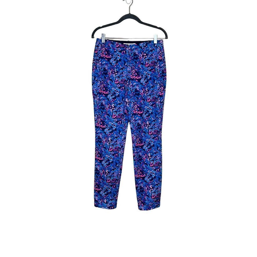 Boden Chelsea hydrangea floral turn up ankle pants size 6 long